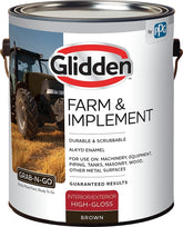 Glidden GLFIIE50BR-01 Exterior Paint, High-Gloss, Brown, 1 gal